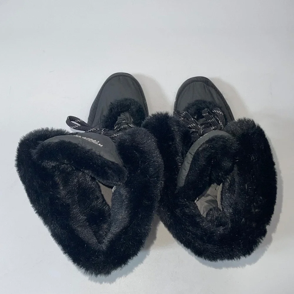 The North Face Nuptse Purna Womens 6.5 Goose Down Black Faux Fur Winter‎ Boots
